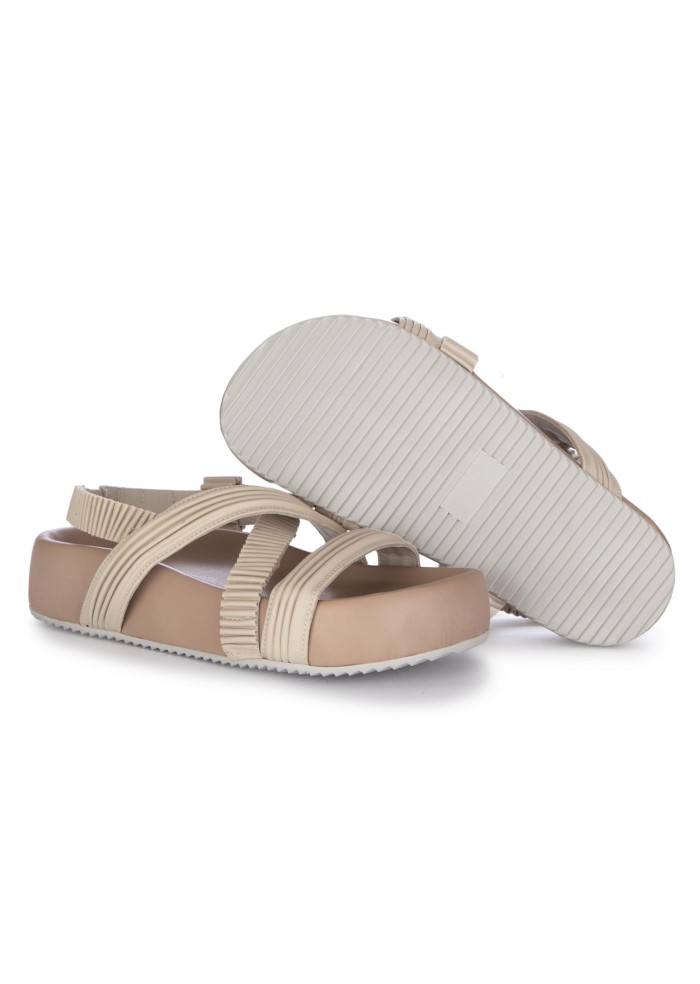 womens sandals patrizia bonfanti nico plisse beige