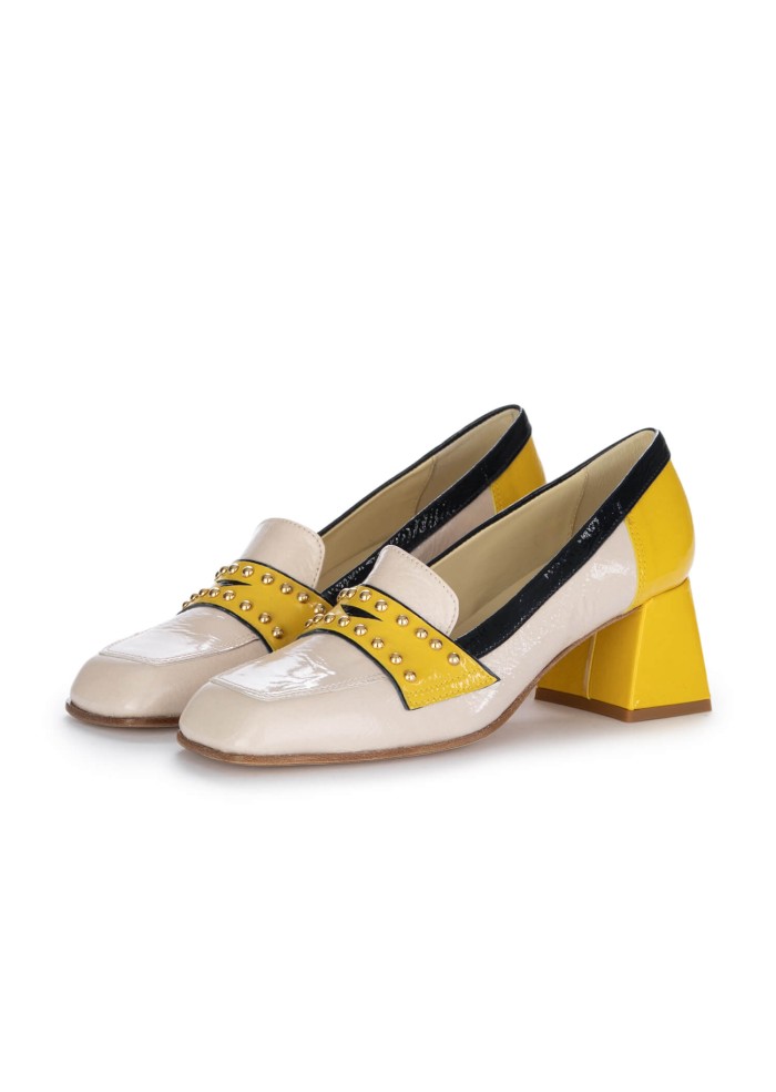 scarpe con tacco donna caterina c giallo rosa cipria