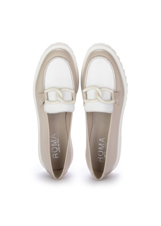 ROMA | LOAFERS CALF LEATHER BEIGE WHITE