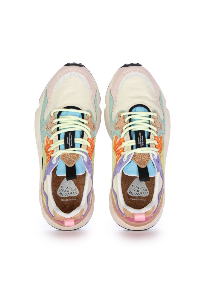 sneakers donna flower mountain yamano 3 rosa beige muticolor