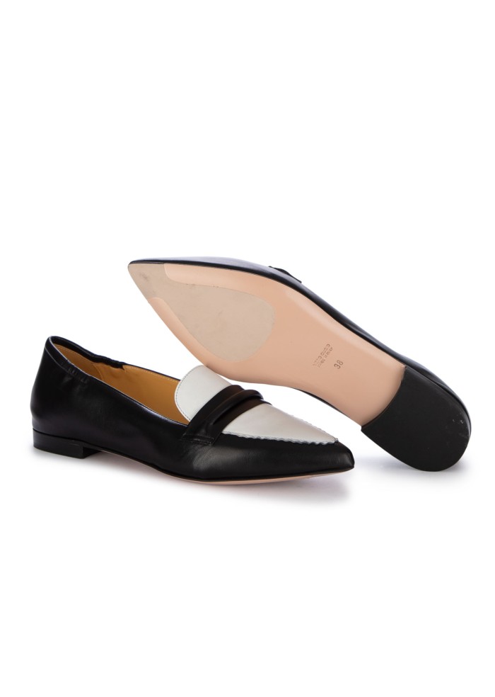 womens loafers noa pointed toe nappa black white