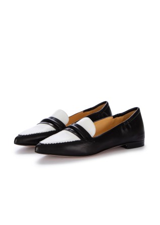 womens loafers noa pointed toe nappa black white