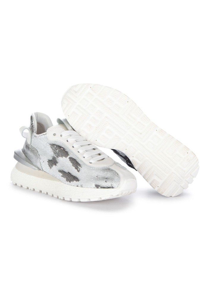 sneakers donna juice pailettes bianco grigio