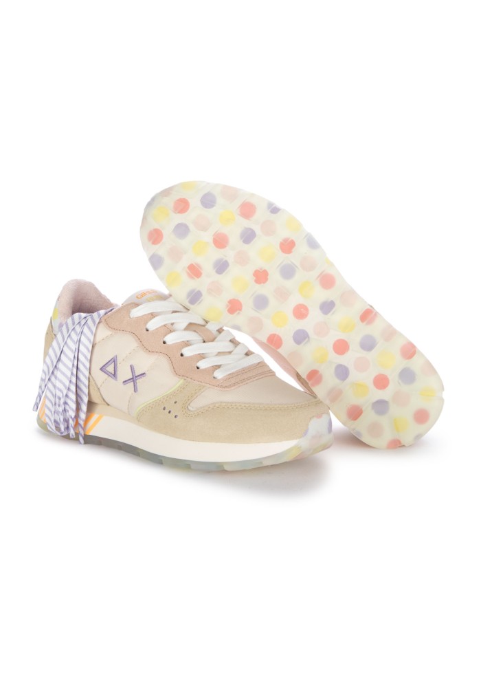 womens sneakers sun68 ally candy cane beige pink