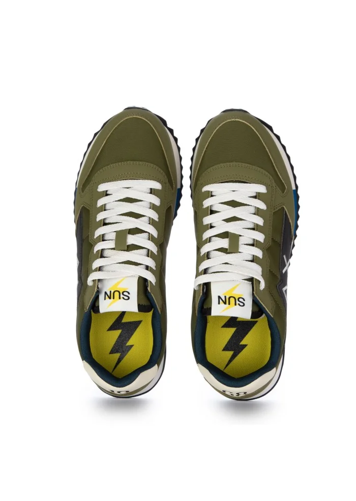 mens sneakers sun68 niki solid green