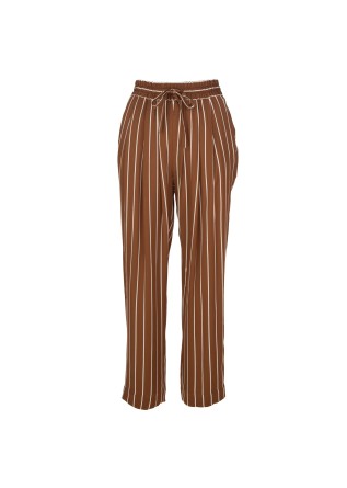 womens trousers semicouture stripes brown white