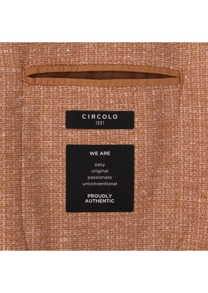 mens jacket circolo 1901 linen cotton light brown