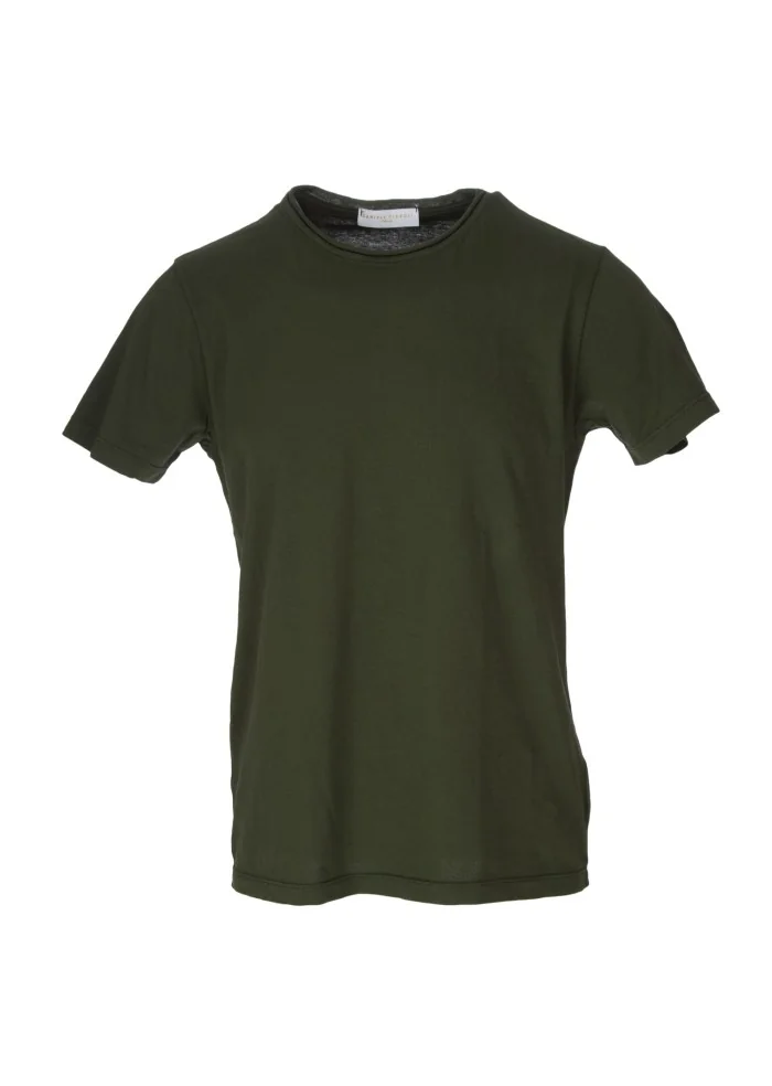 mens tshirt daniele fiesoli crew neck loose military green