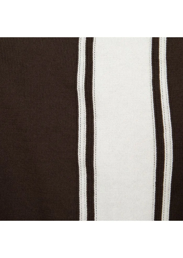 mens polo short sleeve wool and co brown white