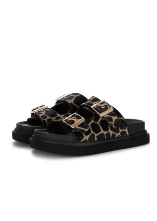 damen sandalen exe giraffe braun schwarz