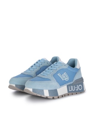 womens sneakers liu jo amazing suede light blue