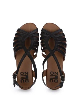 BUENO | SANDALS LEATHER WOVEN BLACK