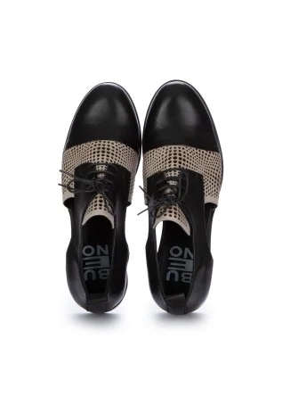 BUENO | LACE-UP SHOES PERFORATED BLACK GREY