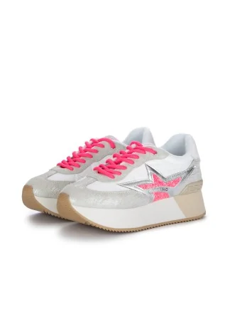 womens sneakers liu jo dreamy laminated silver pink