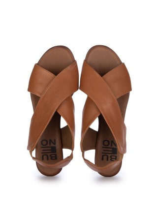 BUENO | SANDALS LEATHER BROWN
