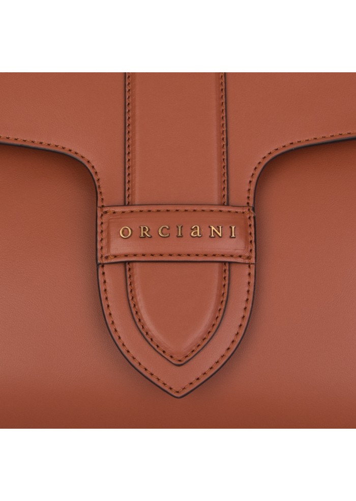 womens shoulder bag orciani alma couture rust brown