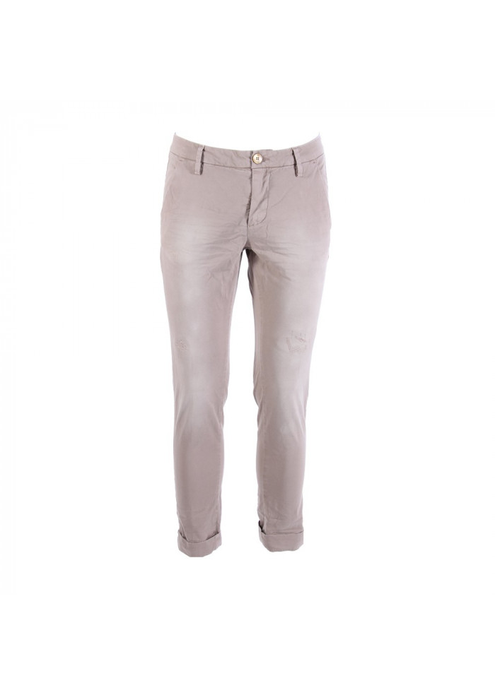 36 GRIGIO used STRECH TUBO Abbottonatura Zipper Nuovo 3//4 Pantaloni Tg