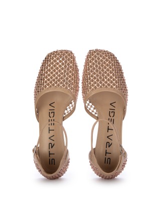 STRATEGIA | PUMPS SHINY ALL OVER STRASS BEIGE GOLD