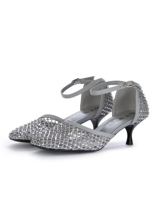 womens pumps strategia shiny all over strass grey
