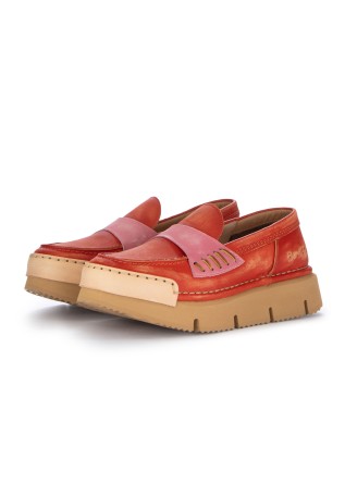 womens loafers bng real shoes la penny orange pink