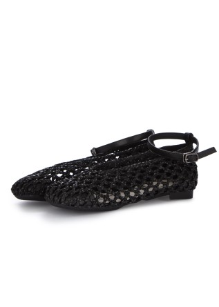 womens ballet flats oa non fashion holes black