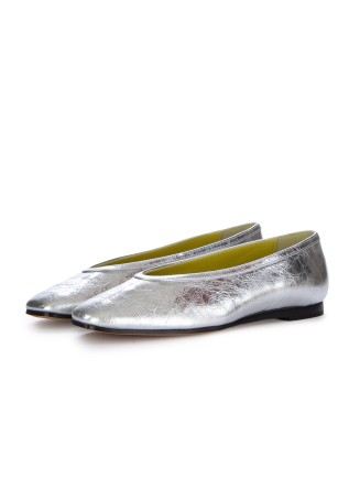 womens ballet flats oa non fashion teo bomber silver