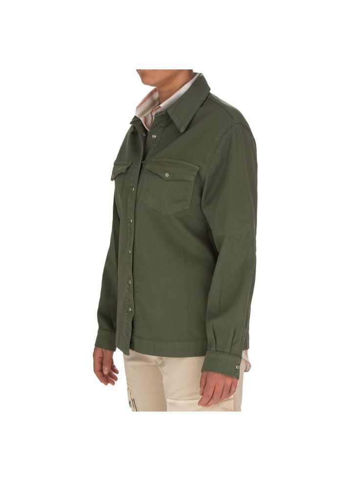 camicia donna god save denim over demetra verde