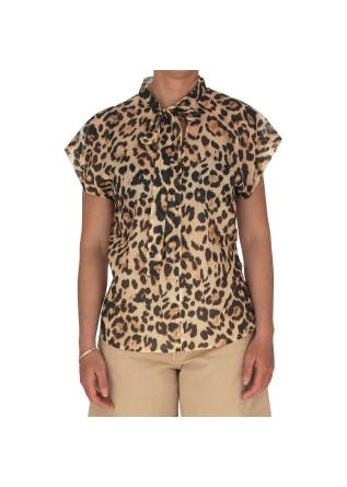damen bluse kartika schleifenausschnitt leopard