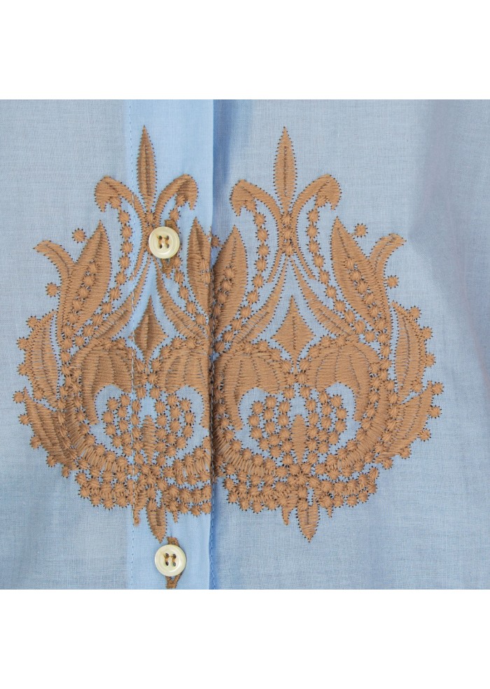 damen bluse kartika kurze armel hellblau