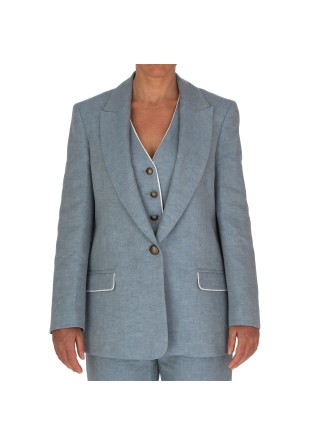 womens jacket blazer balti single breasted closure light blue