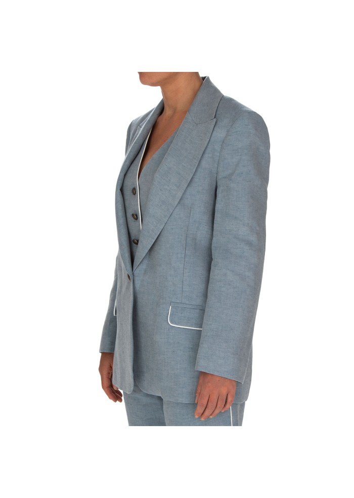 womens jacket blazer balti single breasted closure light blue