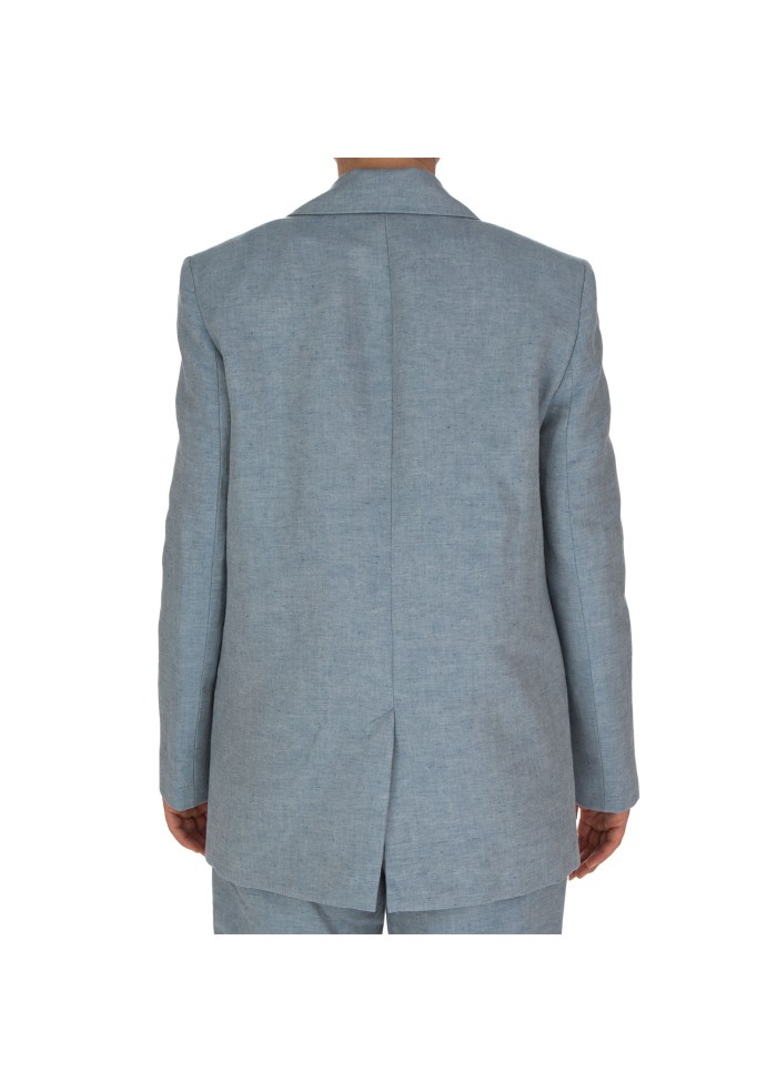 womens jacket blazer balti single breasted closure light blue