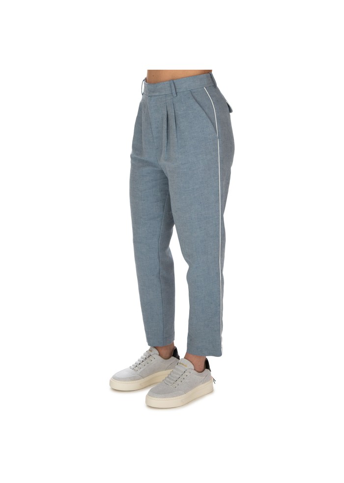 womens trousers balti front pleats light blue