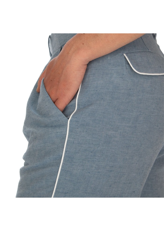 womens trousers balti front pleats light blue