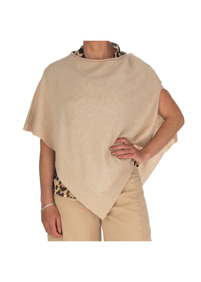 womens poncho cashmere island porto venere beige