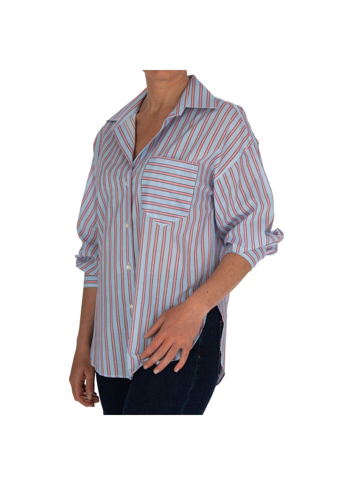 womens shirt liberty rose viola light blue pink