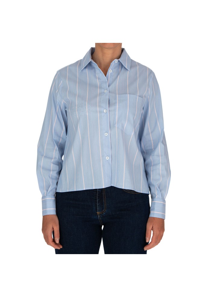 womens shirt kartika vertical stripes light blue