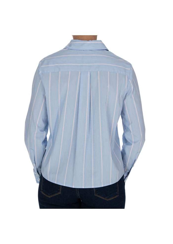 camicia donna kartika righe verticali azzurro