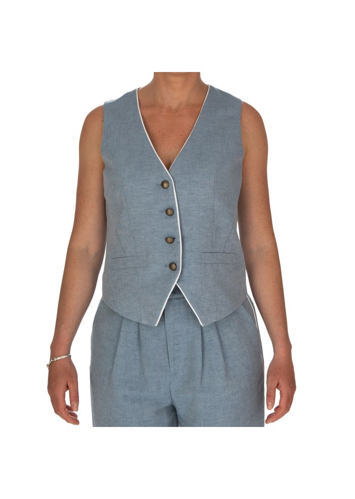 damen weste balti figurnaher linie hellblau