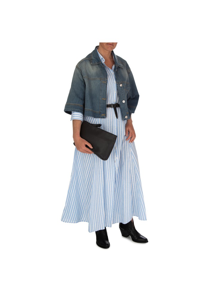 giacca donna noir n bleu corta denim blu