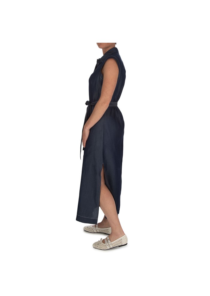 womens dress kartika side slits blue