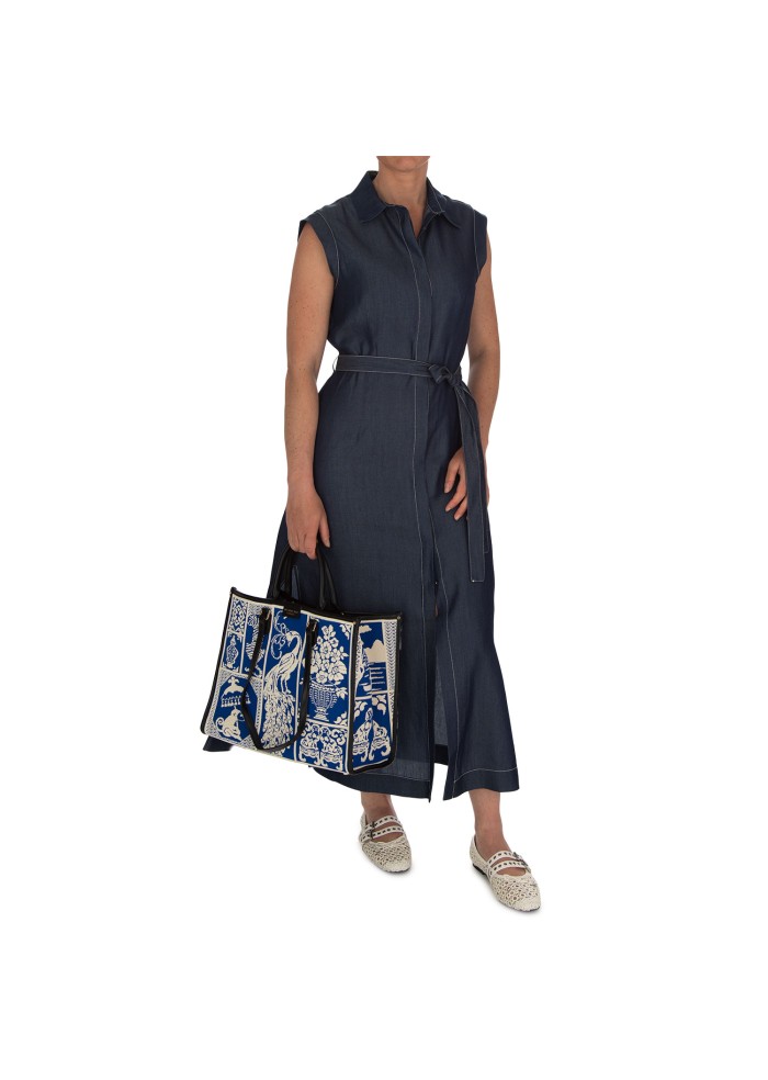 abito donna kartika denim spacchi laterali blu