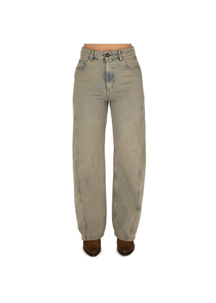womens jeans semicouture dirty stone washed faded denim