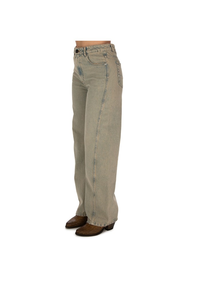 damen jeans semicouture dirty stone washed ausgewaschener denim