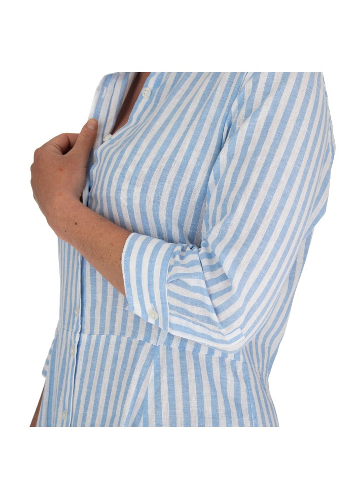 abito donna bastoncino chemisier azzurro bianco
