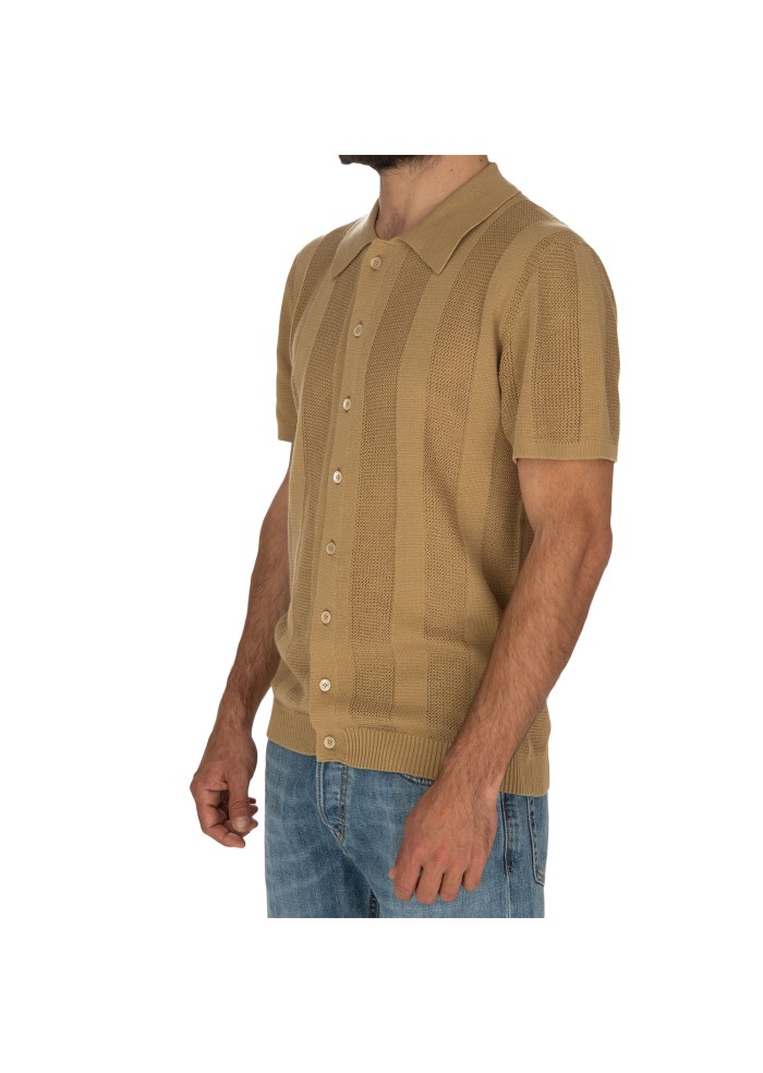 mens polo daniele fiesoli corda retro beige