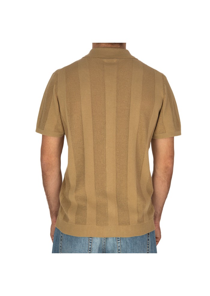 mens polo daniele fiesoli corda retro beige