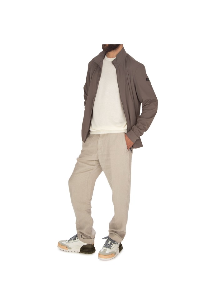 herren leichter pullover daniele fiesoli rundhalsausschnitt cremeweiss