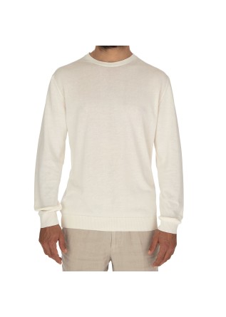 herren leichter pullover daniele fiesoli rundhalsausschnitt cremeweiss