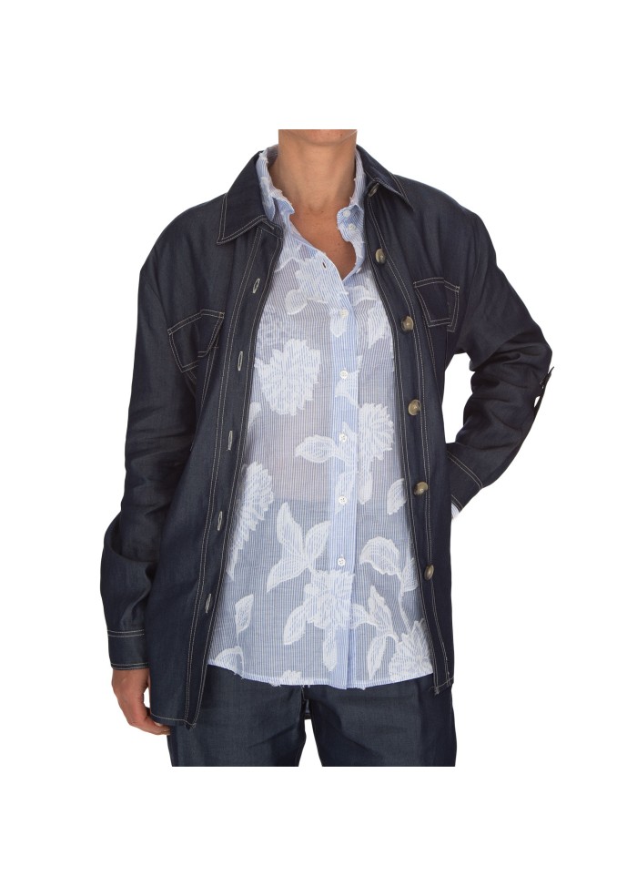 giacca donna kartika denim cintura blu